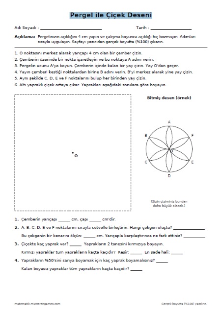 Pergel ile Çiçek Deseni